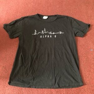 Comfort Colors Alpha Omicron Pi AOII New York skyline short sleeve t-shirt L